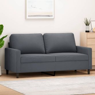 vidaXL Sof&aacute; De 2 Plazas De Terciopelo Gris Oscuro 140 Cm Vidaxl