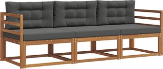 vidaXL Conjunto De Sof&aacute;s De Exterior 3 Uds. Natural Y Antracita Vidaxl