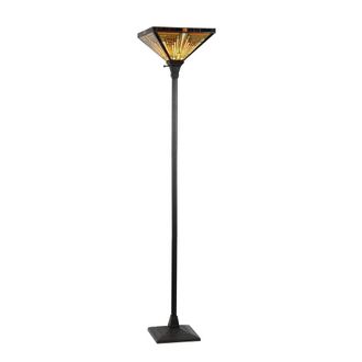 Chloe Lighting INNES Tiffany-style 1 Light Mission Torchiere Floor Lamp 14 Shade