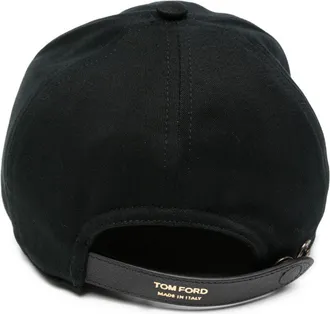 Tom Ford Mens Cotton Baseball Cap Black Hat
