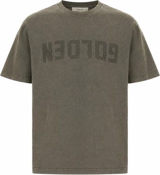 Golden Goose Short-Sleeved Vintage Grey Cotton T-Shirt