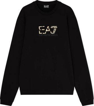 Emporio Armani Premium Label katoenen sweatshirt met ronde hals - Heren - Sweatshirts - Zwart - S - Katoen - Hoodies & sweatvesten