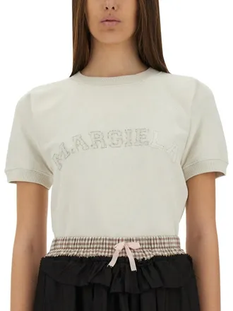 Maison Margiela Short-Sleeved Cotton Sweatshirt - Ivory