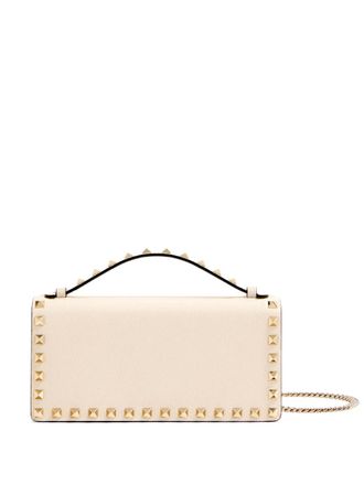 Valentino Garavani Rockstud mini bag - women - Calf Leather/Metal/Viscose/Lambskin - One Size - Neutrals