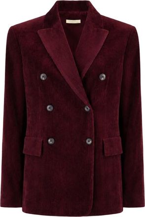 Antonelli Geklede Dubbelrijige Blazer - Dames - Blazers - Rood - S - Leer - Jassen