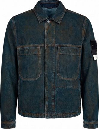 Stone Island Laser Pigment Indigo Denim Biker Jacket