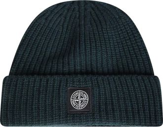 Stone Island N100012 Light RWS Geelong Wol Muts - Heren - Hoeden - Groen - ONE Size - Wol - Accessoires