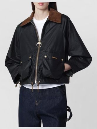 Barbour waxed cotton cropped jacket