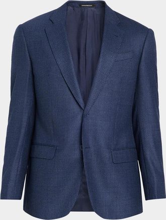 Emporio Armani Men & apos;s G Line Wool Jacquard Single-Breasted Sport Coat