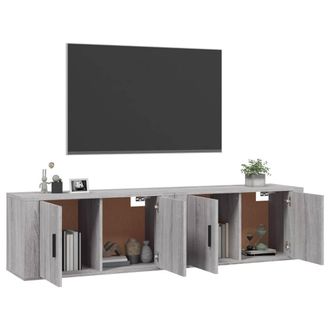 Berkfield Home Classic Wall-mounted TV Cabinets 2 pcs Grey Sonoma 80x34.5x40 cm
