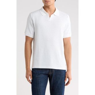 Buffalo Writhan Johnny Collar Knit Polo in White Combo at Nordstrom Rack, Size X-Large