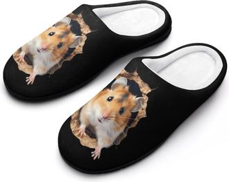 Generic 3D Cute Hamster Funny Mens Cotton Slippers Soft Non-Slip Rubber Sole House Slipper Indoor Outdoor