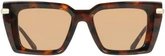Ferragamo 52mm Rectangular Sunglasses in Tortoise at Nordstrom