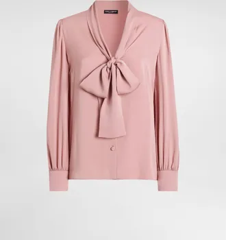 Dolce & Gabbana Stretch Charmeuse Shirt - Woman Shirts And Tops Pink Silk 40