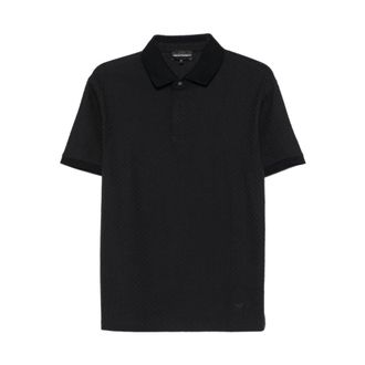 Emporio Armani Polo Shirts, male, Blue, Size: 2XL Cotton Polo Shirt