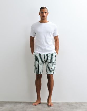 Polo Ralph Lauren pantaloncini da pigiama con logo allover verde e bianco