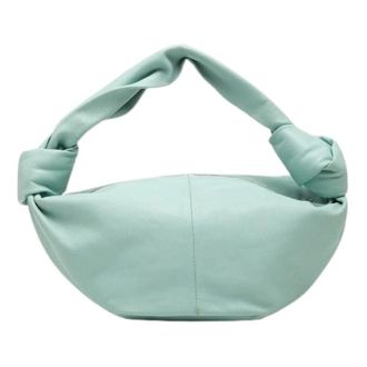 Bottega Veneta Pre-owned Double Knot Lederen Handtas - Dames - Pre-owned - Blauw - Maat: ONE Size Leer