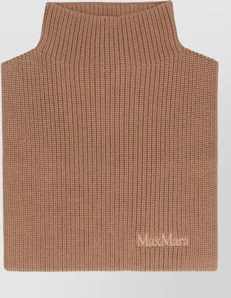 Max Mara wool ribbed turtleneck scarf