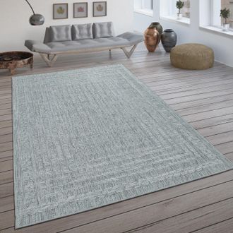 Paco Home Paco Home - Alfombra Interior Exterior Tejido Plano Escandinava Efecto Sisal Gris Claro 80x150 Cm