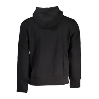 Calvin Klein Logo-Embroidered Cotton Hoodie - Black