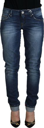 Acht Womens Mid Rise Skinny Jeans - Dark Blue Cotton - Size 25 (Waist)