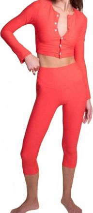 Montce Swim Zoe Capri Legging In Cherry
