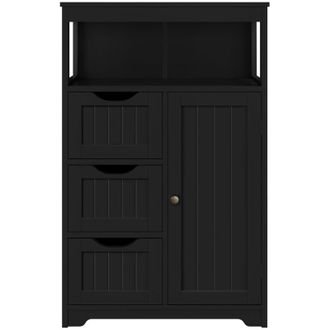 Yaheetech Yaheetech - Mueble Ba&ntilde;o De Madera Armario Ba&ntilde;o Con Caj&oacute;n Y Estante Ajustable Mueble Auxiliar De Cocina Armario Multiusos Con Puertas Dobles Para Sal&oacute;n