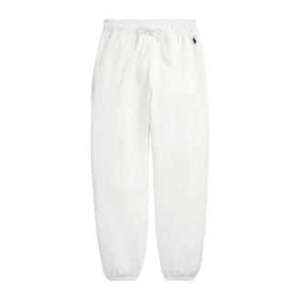 Polo Ralph Lauren Fleece Joggingbroek met Trekkoord - Dames - Sweatpants - Wit - M - Katoen - Broeken