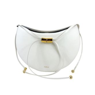Furla Shoulder Bags, female, White, Size: ONE SIZE Moonstone M Shoulder Bag