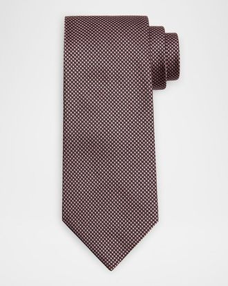 Tom Ford Mens Micro-Houndstooth Silk Tie