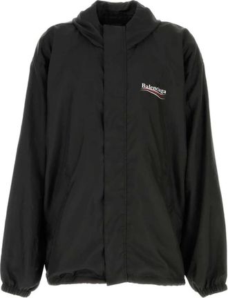 Balenciaga Zwarte Zijde & Nylon Jas - Heren - Zomerjassen - Zwart - XS - Nylon - Jassen