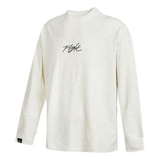 Nike Jordan Mens Air Jordan SS22 Loog Printing Long Sleeves Round Neck Autumn Creamy White DH8963-141
