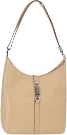 Gucci Pre-owned Shoulder Bags, female, Beige, Size: ONE SIZE Pre-owned Leather Shoulder Bag