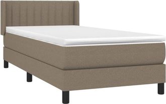 vidaXL Cama Box Spring Con Colch&oacute;n Tela Gris Taupe 90x200 Cm Vidaxl