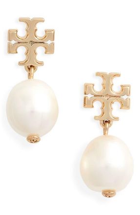Tory Burch Moondance Pearl Drop Earrings in Tory Gold /Ivory at Nordstrom