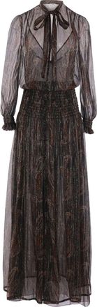 Saint Laurent Abito LavalliÈRe In Lurex Di Seta Motivo Paisley-Donna