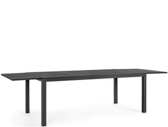 BIZZOTTO Hochwertiger, ausziehbarer Gartentisch Hilde 200-300 x 100 cm - Anthrazit