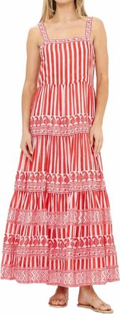 Oliphant Strappy Maxi Dress In Santorini Red