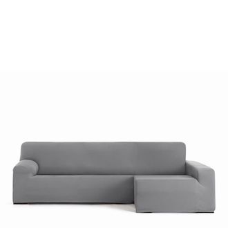 Eysa Funda de sof&aacute; chaise longue biel&aacute;stica derecha gris 250 - 310 cm