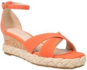 Pelle Moda Pippen Ankle Strap Wedge Slide Sandal in Tangerine at Nordstrom Rack, Size 5.5