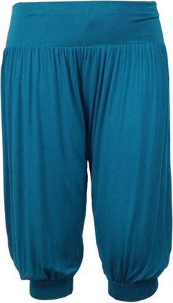 Generic Ladies Plus Size Ali Baba Baggy Stretch Fit Shorts Womens Plain Cropped Harem Trouser Pants 8-26 (XXX (24-26), Teal)