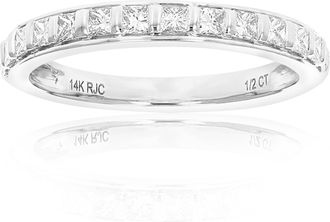 Vir Jewels 1/2 cttw Princess Cut Diamond Wedding Band 14K White Gold 13 Stones Channel Set
