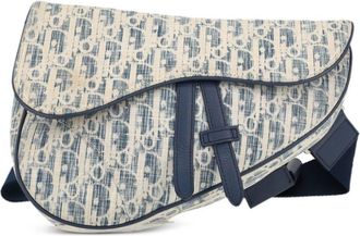 Dior 2020s Pochette Saddle shoulder bag - women - Canvas/Leather - One Size - White