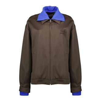 Miu Miu Cover Fabric Blouson - female - Miu Miu - Bomber Jackets - Brown - XS - Jackets