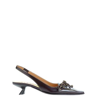 Marni Brown Embellished Sculptural Pumps