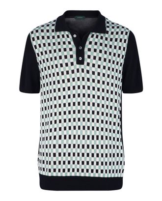 Slowear Zanone Slim-Fit Geometric Polo Shirt