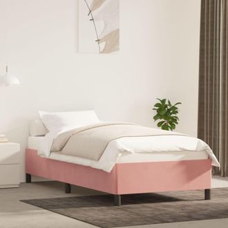 vidaXL Estructura De Cama Sin Colch&oacute;n Terciopelo Rosa 90x190 Cm Vidaxl