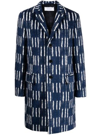 Off-white Shibori jas met jacquard - Blauw