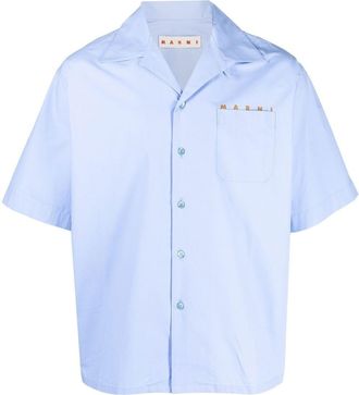 Marni short-sleeve cotton shirt - men - Cotton - 44 - Blue