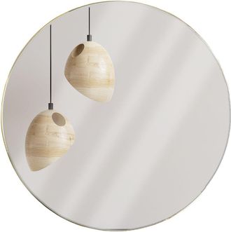 Home&Styling Vilde Espejo Redondo Dorado 55 Cm Marco De Metal